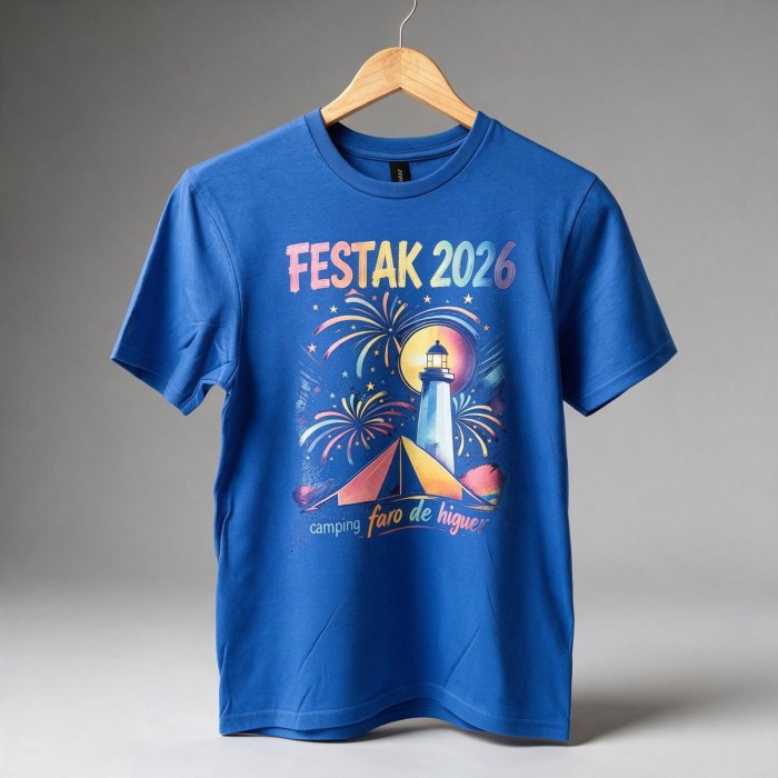 Camiseta azul, Festak 2026 - Impresión DTF