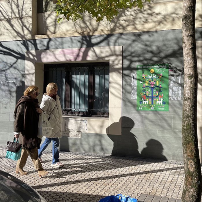 Cartel "Jornadas de Derechos Humanos" en la calle