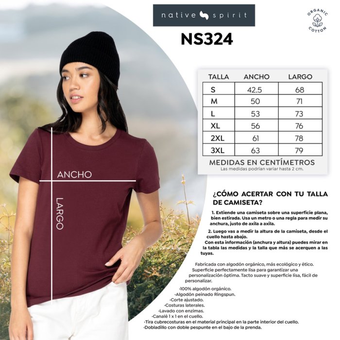 Native Spirit NS324 - Camiseta de mujer algodón orgánico