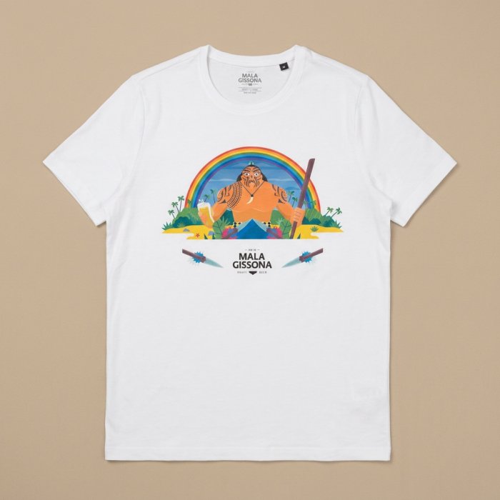 Camiseta blanca, ilustración color - Impresión directa DTG