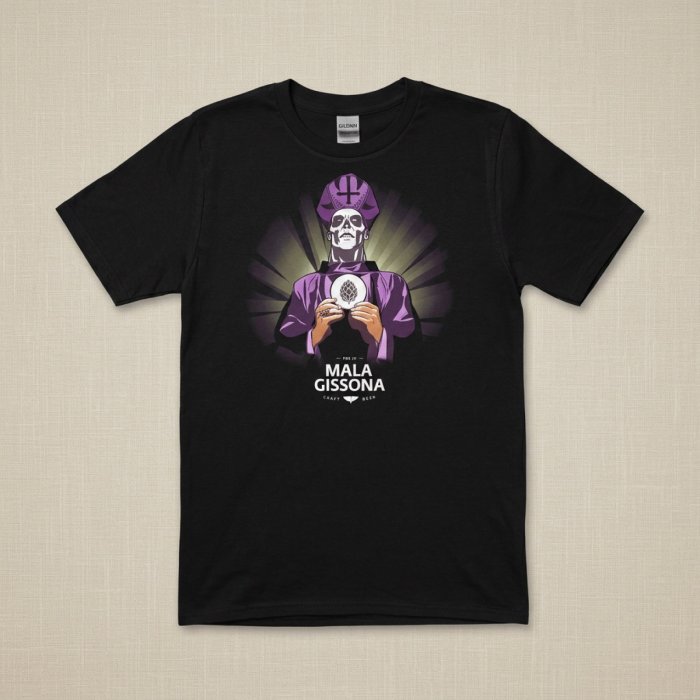 Camiseta negra, figura mística - Impresión directa DTG