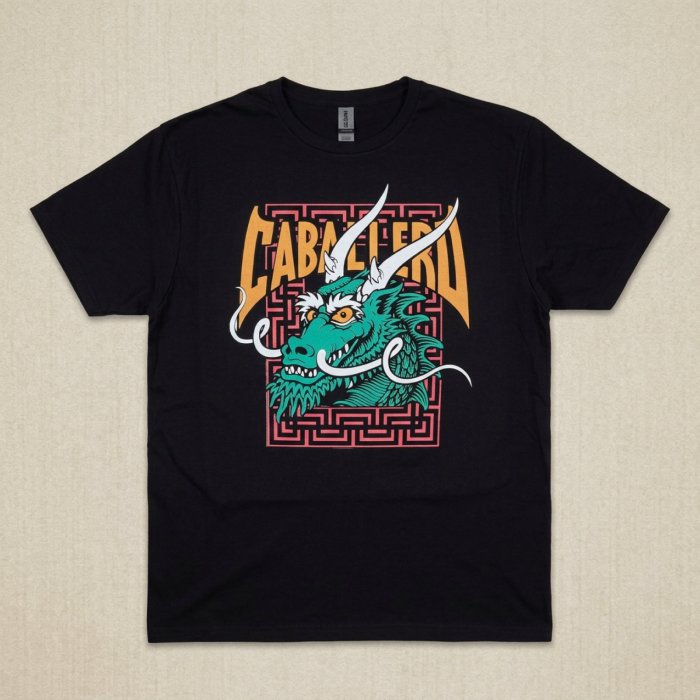 Camiseta azul, dragón - Impresión directa DTG