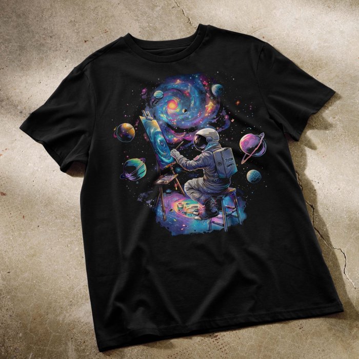 Camiseta diseño astronauta - Impresión directa DTG